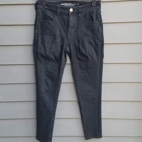 American Eagle Black 360 Super Stretch Hi Rise Jeggins Size 8Short - Picture 5 of 11